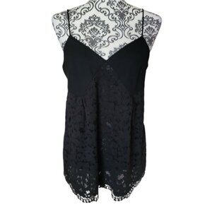 Club Monaco black lace babydoll top size 6